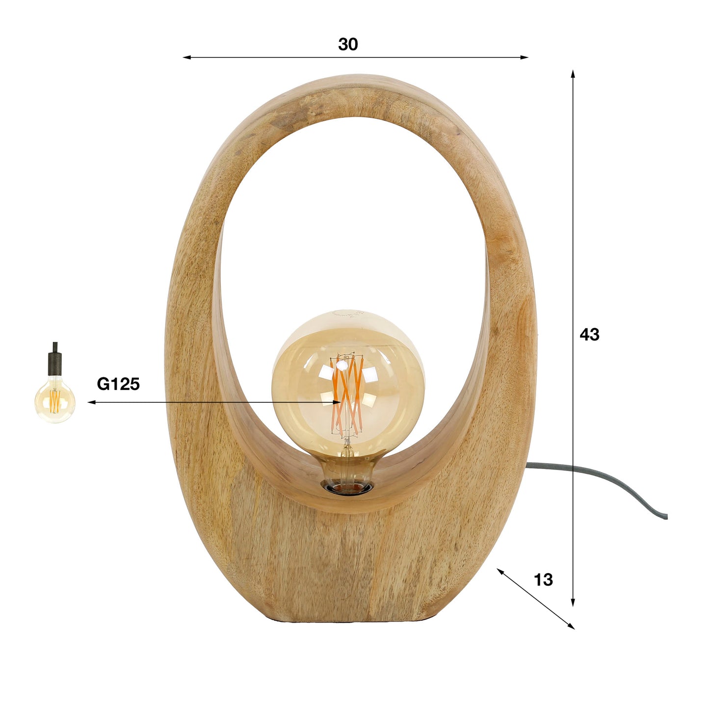Tischleuchte LOU 43cm