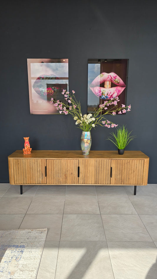 TV-Lowboard "XL" Hell aus massivem Mango-Holz