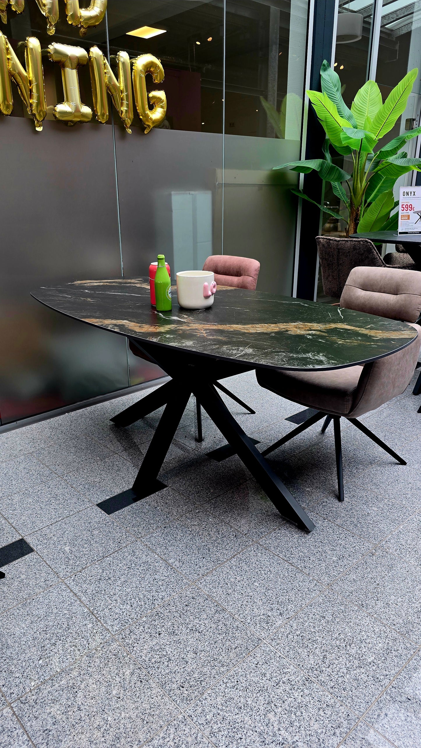 Esstisch MAMO 180cm - Keramik in Fossil Black