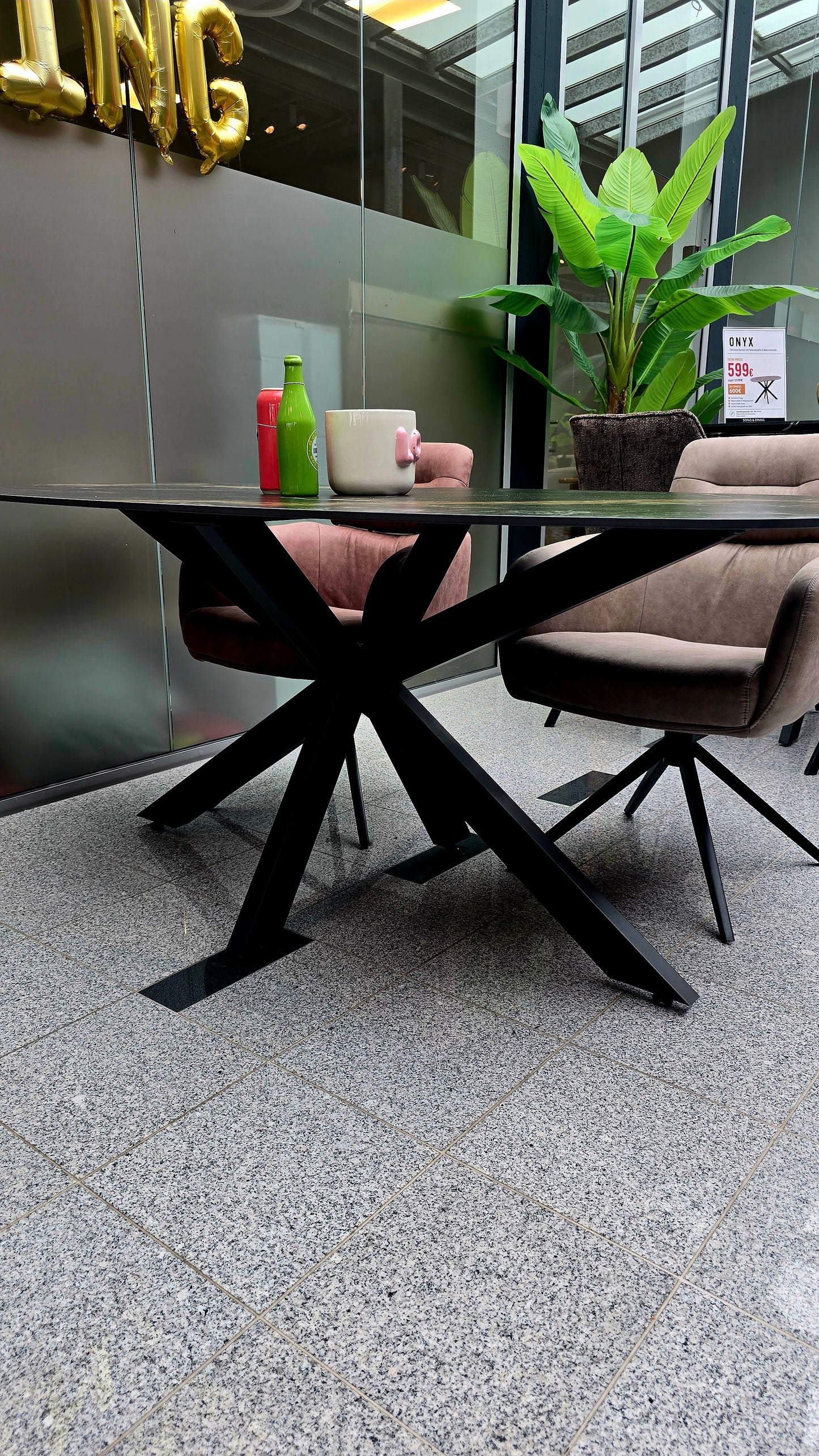Esstisch MAMO 180cm - Keramik in Fossil Black