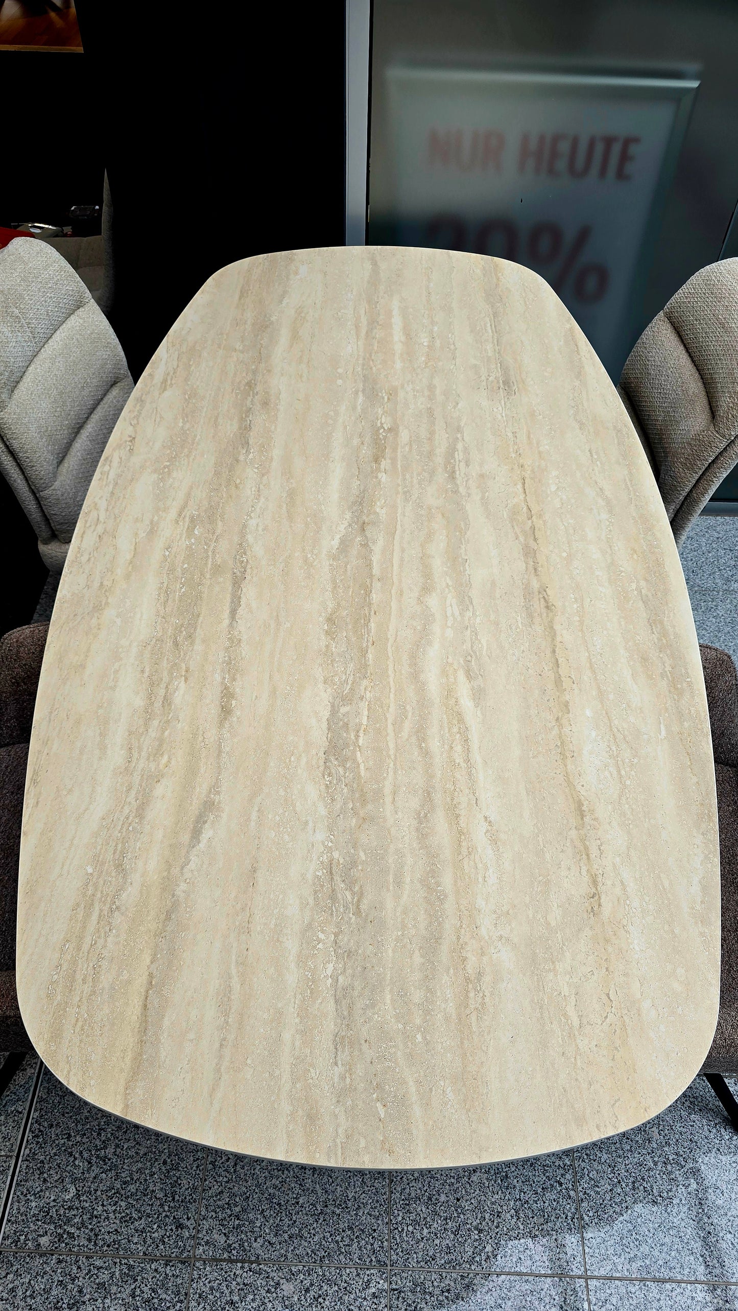 Esstisch ROMAN 180cm mit 3D Keramik in Travertinoptik