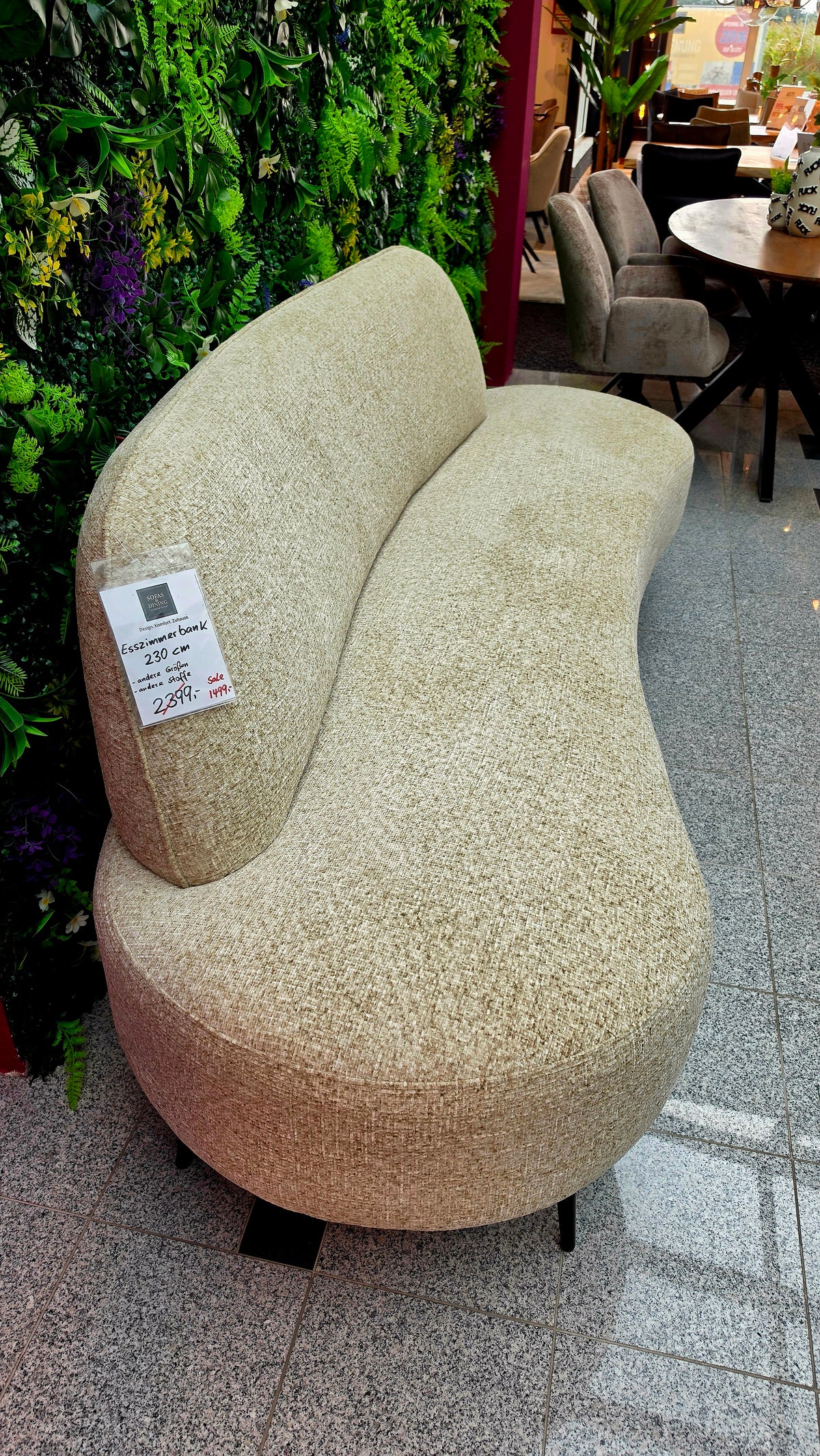 Esszimmerbank Curved 230cm - Komfort & Style vereint