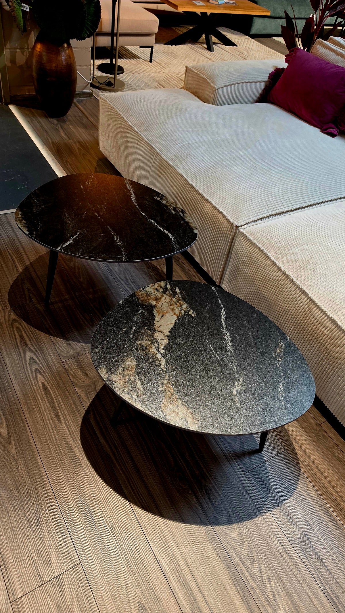 Couchtisch Fossil organisch 2er-Set