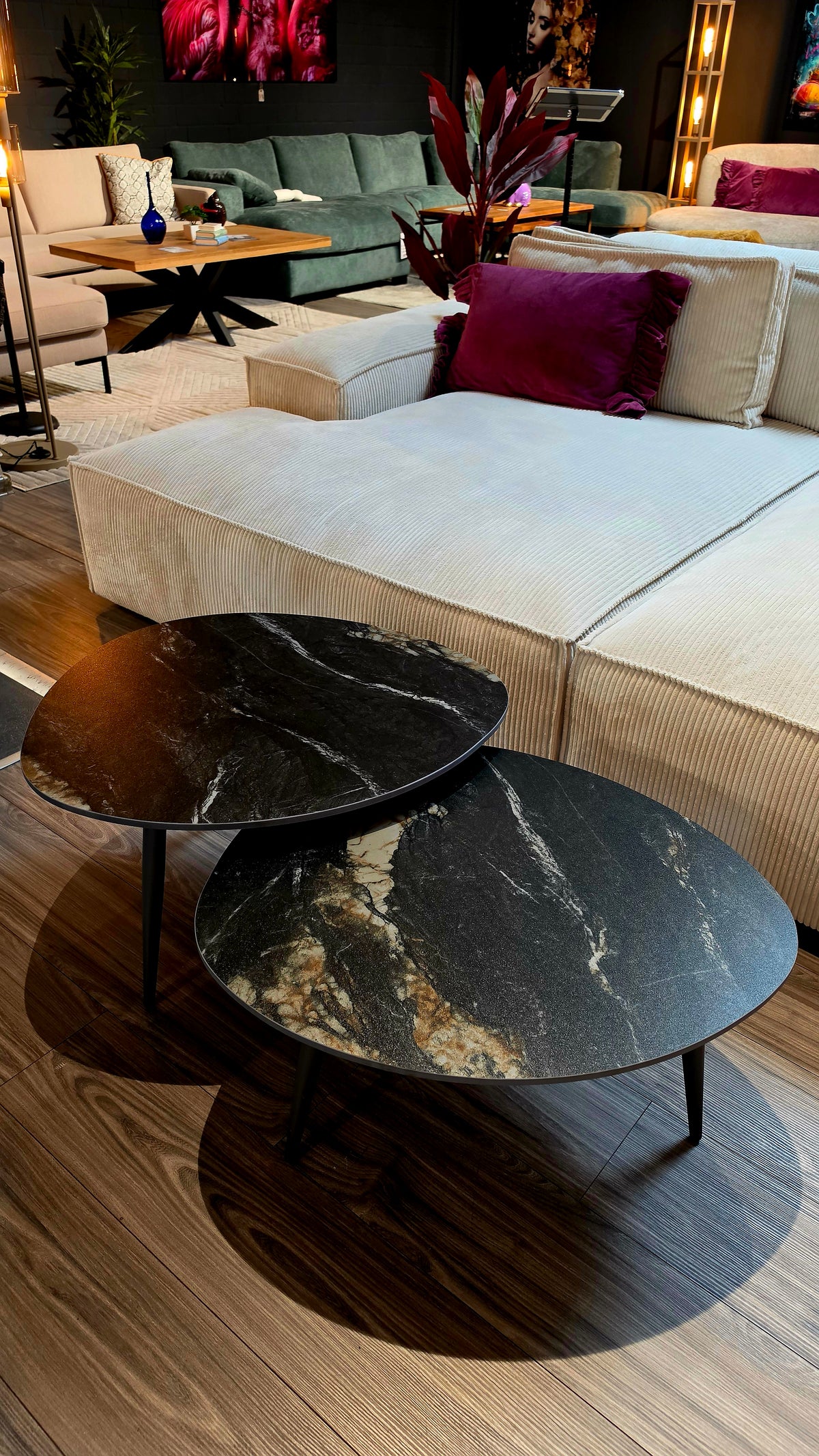Couchtisch Fossil organisch 2er-Set