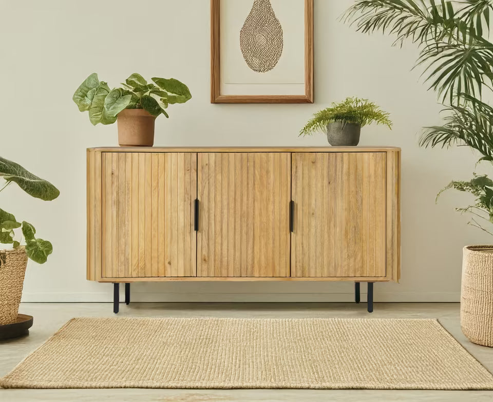 Design Sideboard "M" Hell aus massivem Mangoholz
