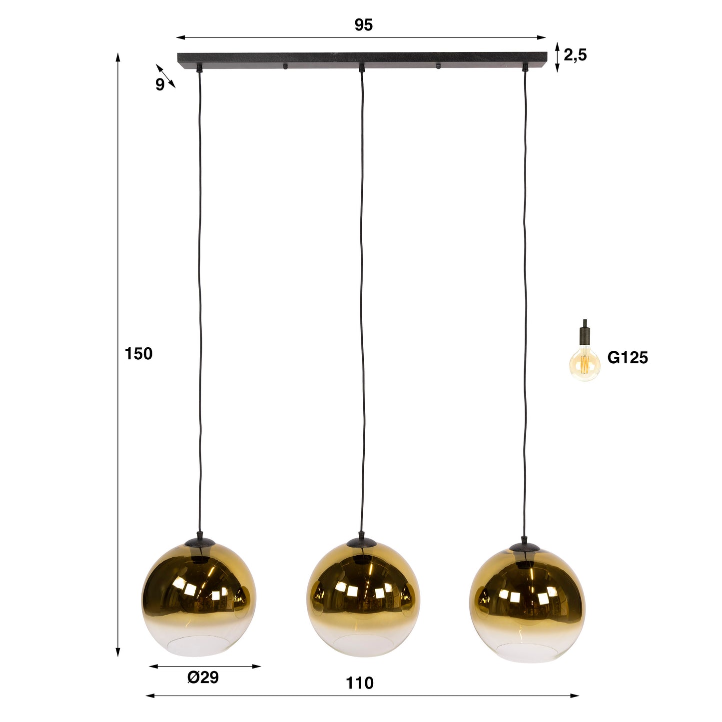 Pendelleuchte ROMY Gold