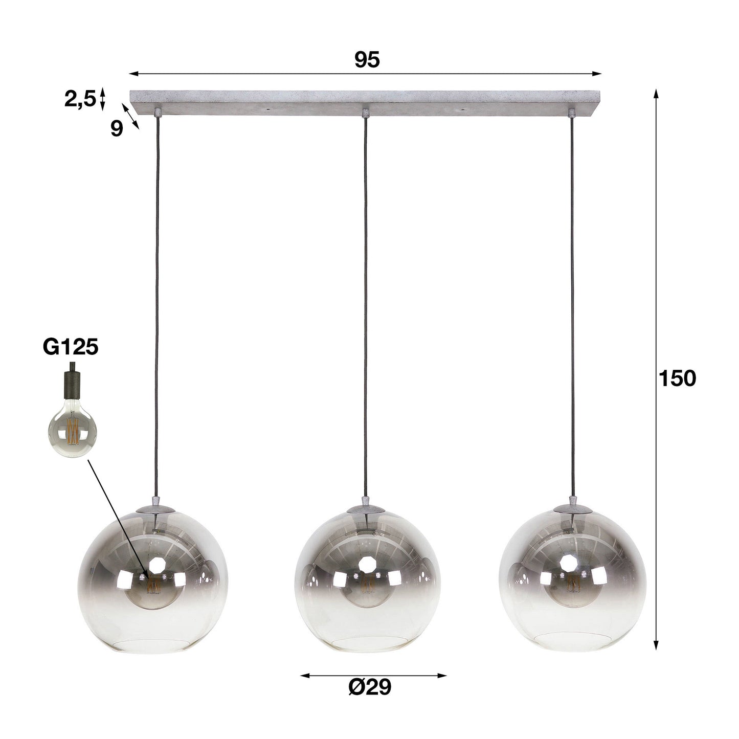 Pendelleuchte ROMY Silber