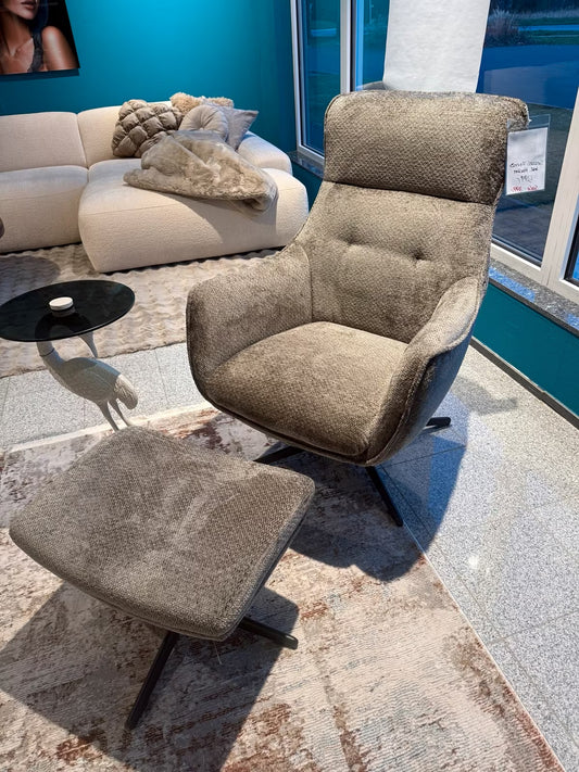 Sessel inkl. Hocker - drehbar & Schaukel-Funktion
